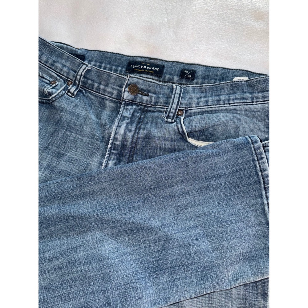 Lucky Brand 121 Slim Jeans Mens 36x34 Blue Medium Wash Denim
